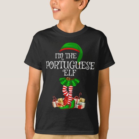 T-shirt Matching Family I'm The Portugais Elf Christmas (Devant)