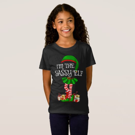 T-Shirt Matching Family I'm The Sassy Elf Christmas (Devant entier)