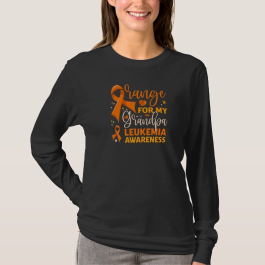 T-shirt Matching Family Orange For My Grandpa Leukemia Awa (Devant)