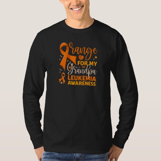 T-shirt Matching Family Orange For My Grandpa Leukemia Awa (Devant)