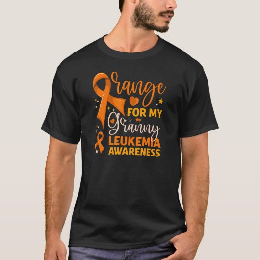 T-shirt Matching Family Orange For My Granny Leukemia Awar (Devant)
