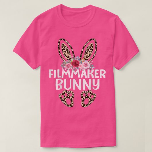 T-shirt Matching Funny Empreinte de léopard Bunny cinéaste (Design devant)