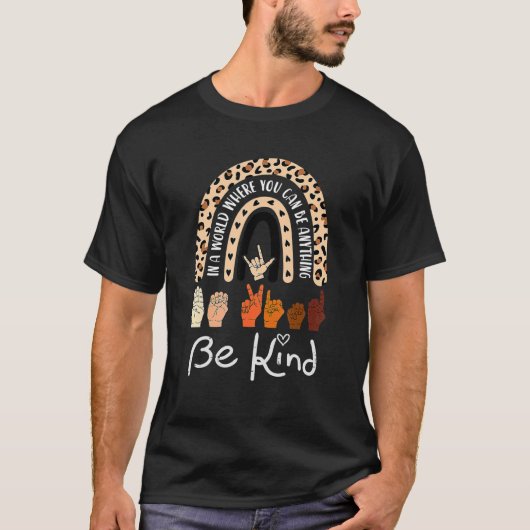 T-shirt Matching Orange Unity Day Rainbow Be Kind ASL Anti (Devant)