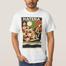 T-shirt Matera Italie Bauhaus Géométrique Voyage
