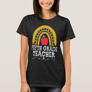 T-shirt Matériel scolaire de cinquième année Rainbow Back