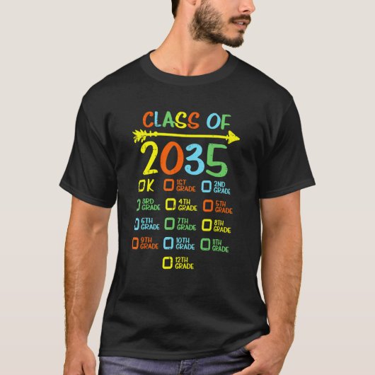 T-shirt Maternelle Classe De 2035 Premier Jour De L'École  (Devant)