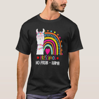 T-shirt Maternelle Pas De Problème Lama Professeur Arc-En-