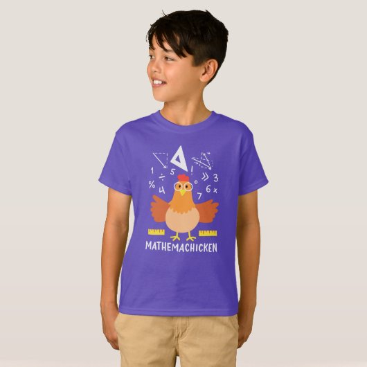 T-shirt Math Chicken Gag Funny Mathemachickicken Nerd (Devant entier)