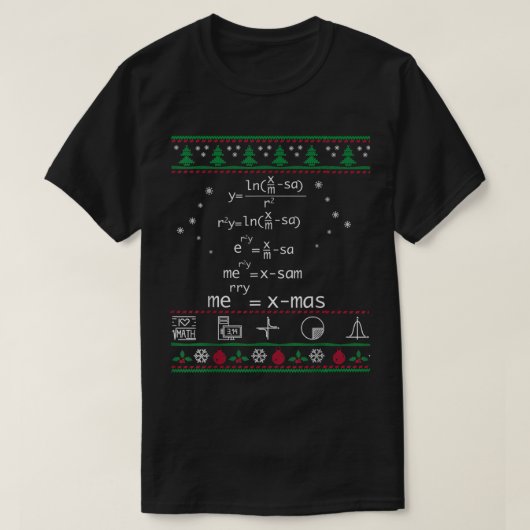 T-shirt Math Christmas Sweater ShirtMerry Xmas dans Math W (Design devant)