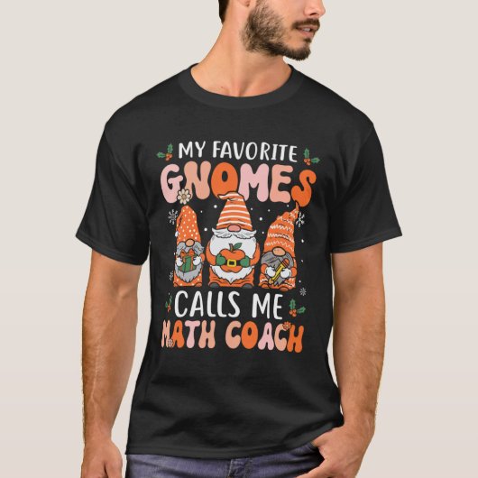 T-shirt Math Coach Christmas Gnomes Math Teacher (Devant)