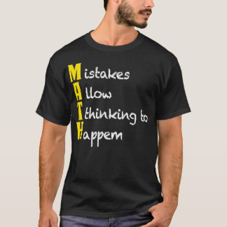 T-shirt MAth Design Drôle Math Cadeaux Erreurs Permettre T