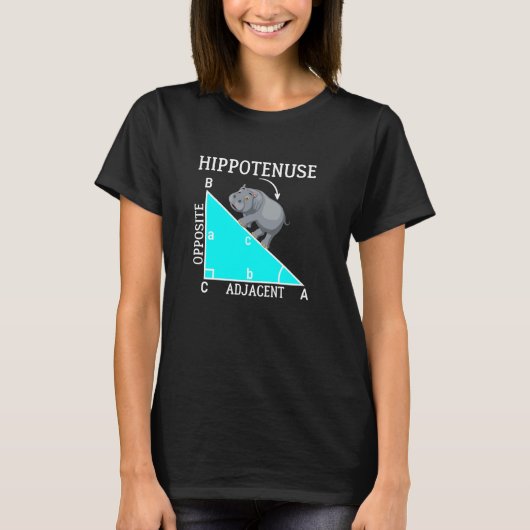 T-shirt Math drôle Hippotenuse Hippo Hypotenuse (Devant)