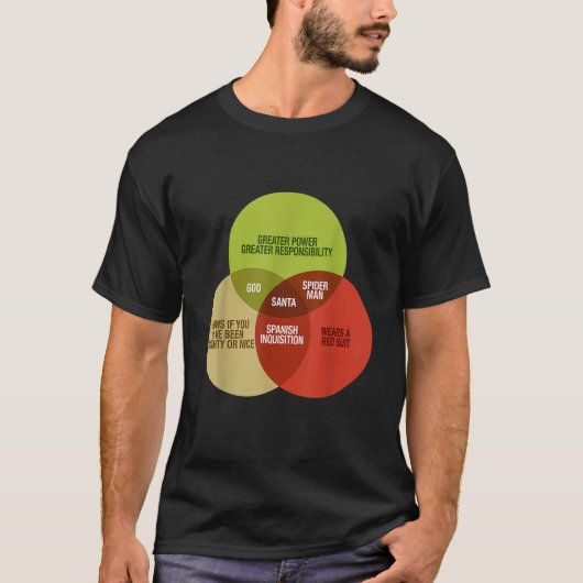T-shirt Math drôle Venn Diagramme mème Père Noël connaît v (Devant)