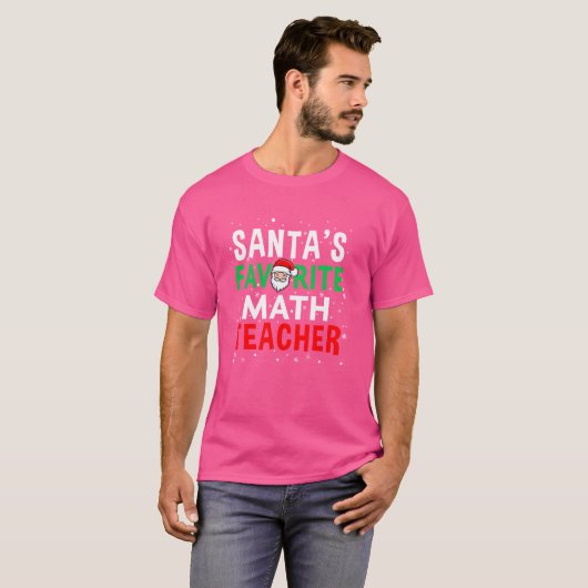 T-shirt Math Enseignant Noël Cadeau Père Noël Favori Ensei (Devant entier)