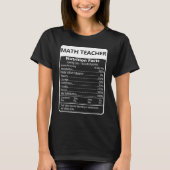 T-shirt MATH ENSEIGNANT Nutrition Facts Graphique sarcasti (Devant)