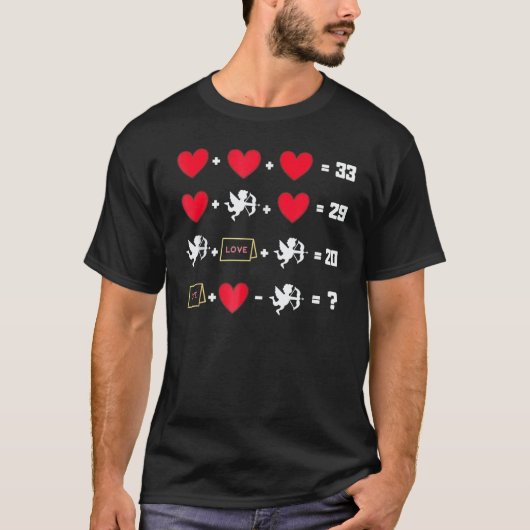 T-shirt Math Equations Valentines Day Hearts Math Teachers (Devant)
