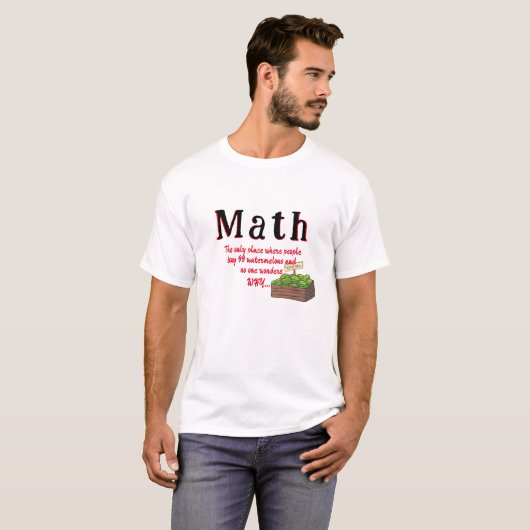 T-shirt Math est confus, Funny Watermelon Pun Funny Math (Devant entier)