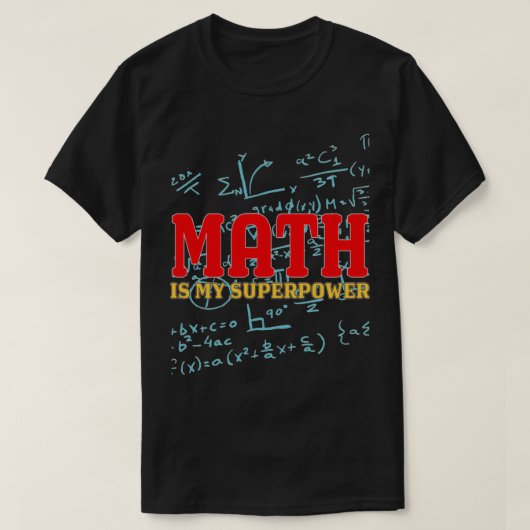 T-shirt Math est ma superpuissance 5 (Design devant)