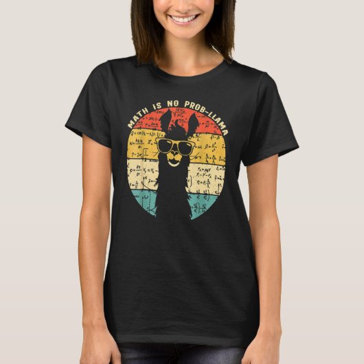 T-shirt Math is No Prob Llama Math Llama Professeur Graphi (Devant)
