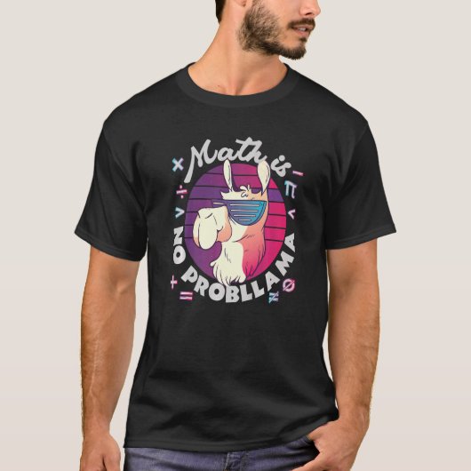 T-shirt Math is No ProbLlama Math Llama Enseignant (Devant)