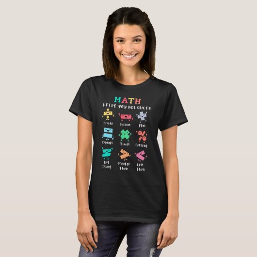 T-shirt Math keeps you balanced (Devant entier)
