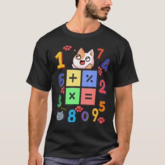 T-shirt Math Kitty Chat J'Aime Maths Et Chats Mathématique (Devant)