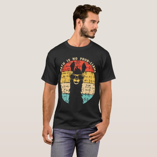 T-shirt Math n'est pas Prob Llama Math Llama Enseignant (Devant entier)