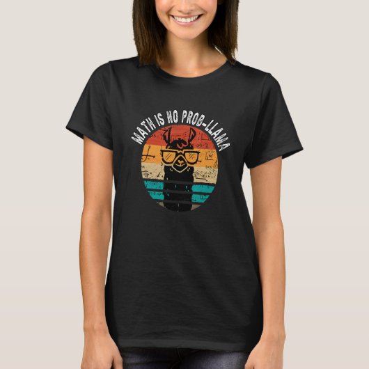 T-shirt Math N'est Pas Un Problème Lama (Devant)