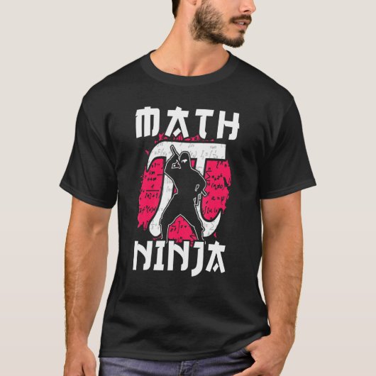 T-shirt Math Ninja Fait Pour Un Enseignant Mathématiques M (Devant)