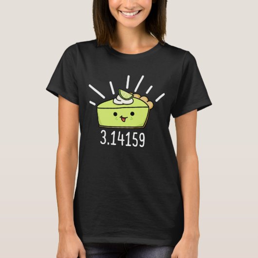 T-shirt Math Pi Nombre Funky Pie Pun Dark BG (Devant)