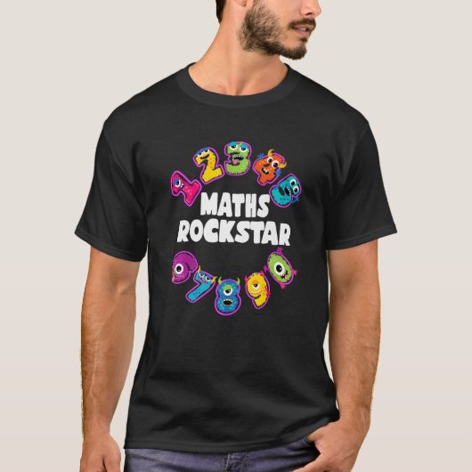 T-shirt Math Rockstar Enfants Cool Monster Numéros Math (Devant)