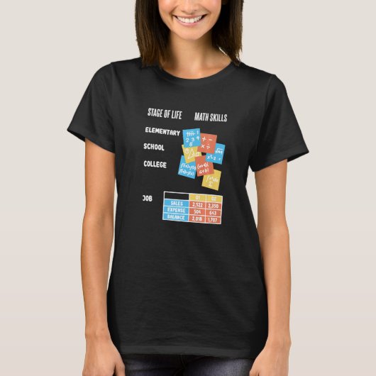 T-shirt Math School College Job Pupins Enseignant Geek Ner (Devant)
