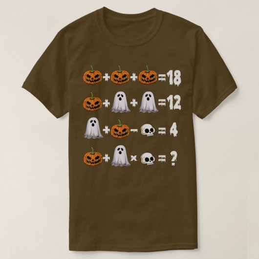 T-shirt Math Teacher Halloween Jack O Lantern Ghost Math L (Design devant)