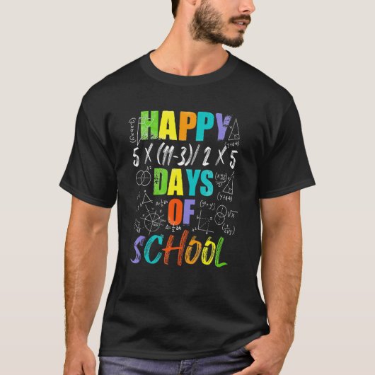 T-shirt Math Teacher Happy 100th Day Of School Equations_2 (Devant)