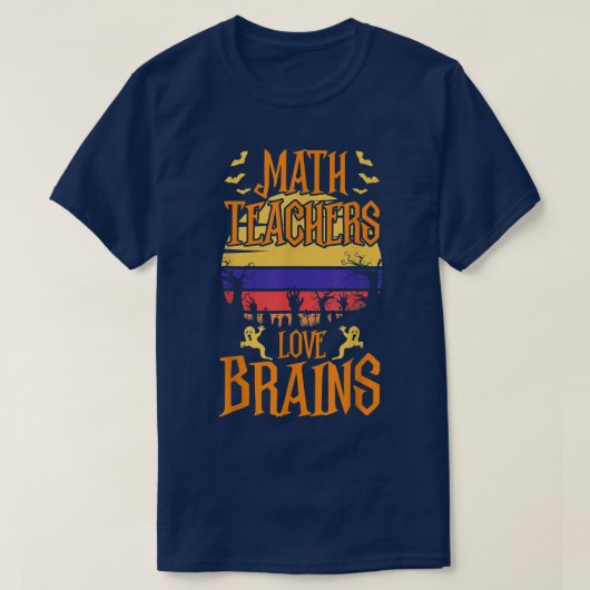 T-shirt Math Teacher Love Brain Halloween Teacher Costume (Design devant)