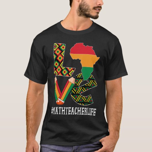 T-shirt Math Teacher Love Map African American Black Histo (Devant)