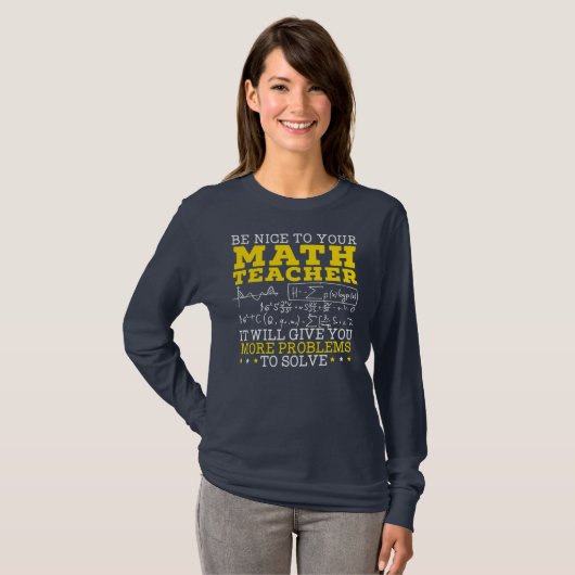 T-shirt Math Teacher Mathematician Mathematics School (Devant entier)