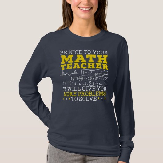 T-shirt Math Teacher Mathematician Mathematics School (Devant)