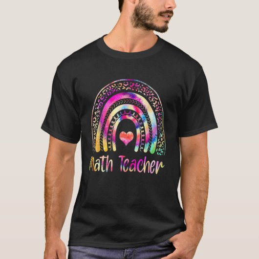 T-shirt Math Teacher Tie Dye Rainbow Math Is My Jam Back T (Devant)