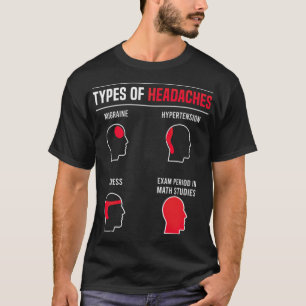 T-shirt Math Types de maux de tête phase d'examen drôle éq