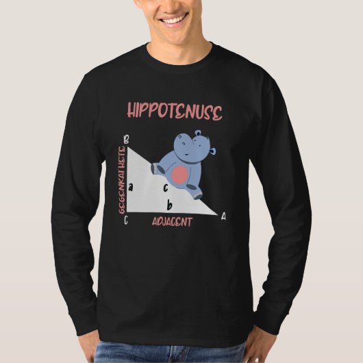 T-shirt Mathematician Hippotenuse Hippo Triangle (Devant)