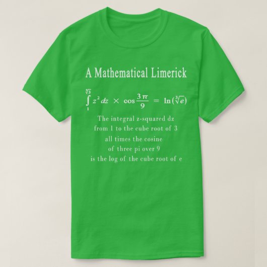 T-shirt Mathématique Limerick Math Geek Cadeau Nerd 1 (Design devant)