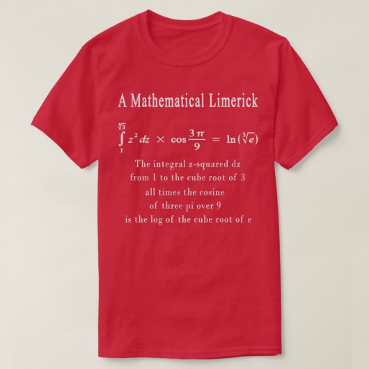 T-shirt Mathématique Limerick Math Geek Cadeau Nerd parler (Design devant)