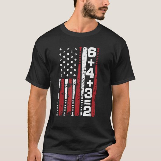 T-shirt Mathématiques du baseball 6 4 3 2 (Devant)