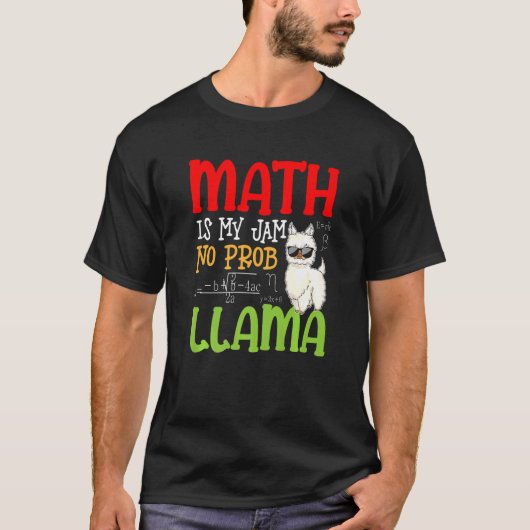 T-shirt Mathématiques Llama Alpaca Math Est Ma Jam Pas De (Devant)