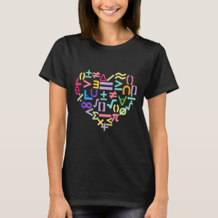 T-shirt Mathématiques Symboles Coeur Amusant Valentines Jo