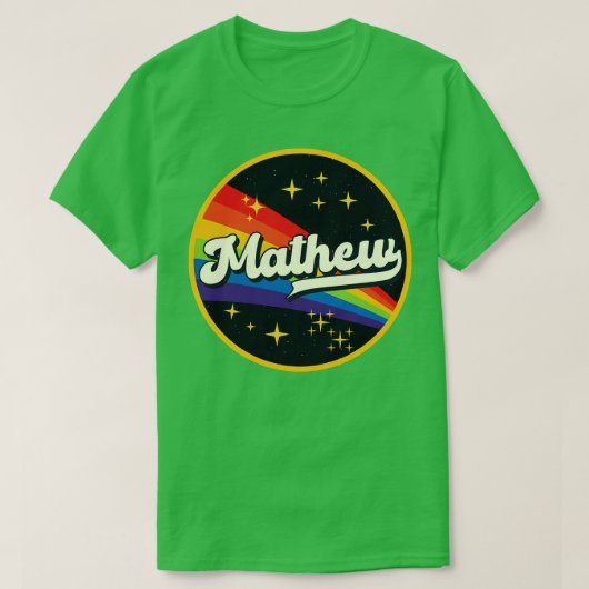 T-shirt Mathew Rainbow Dans L'Espace Style Vintage (Design devant)