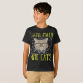 T-shirt Maths d'amour et chats Mathématicien Nerd (Devant entier)