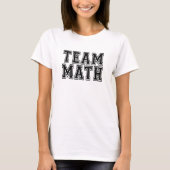 T-shirt Maths d'équipe blanche et noire (Devant)