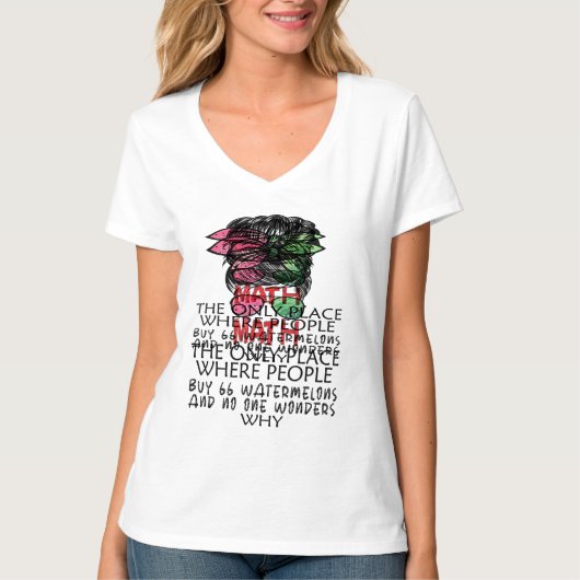 T-shirt Maths et pastèques Mathématiques Numéro de calcul (Devant)